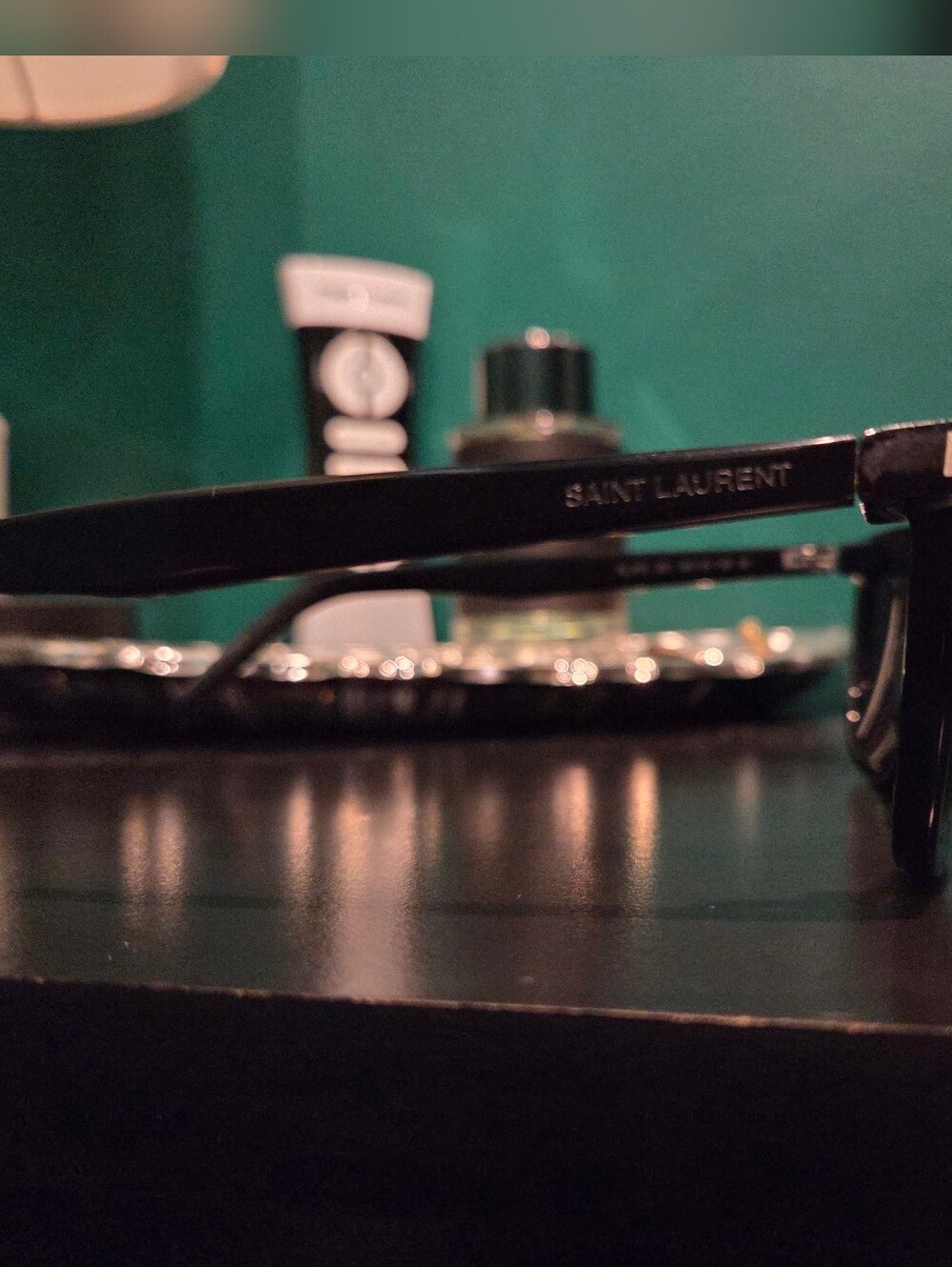 Saint Laurent Black Sunglasses with Leather Case - Picture 4 of 7
